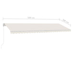 ZNTS Manual Retractable Awning with LED 500x300 cm Cream 3069582