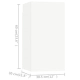 4 Piece TV Cabinet Set White Engineered Wood 3074453