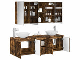Bathroom Cabinet Set 4 pcs Smoked Oak Engineered Wood 3406347