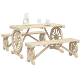 Garden Dining Set Natural wood Solid fir wood Medium Durable 3207137
