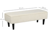 47L Teddy Fleece Storage Ottoman - Cream T3398P343452