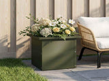 Garden Planter with LED Olive Green 30 x 30 x 30 cm Steel 8008062