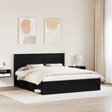 Bed Frame with Headboard Black 180 x 200 cm Solid Pine Wood 3410057