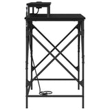 Desk with Shelf Black Oak 100 x 50 x 86.5 cm Engineered Wood 859395