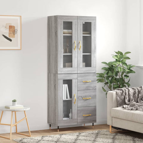 Highboard Grey Sonoma 69.5x34x180 cm Engineered Wood 3198583