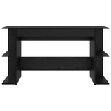 Desk with Shelf Black oak 140 x 50 x 75 cm Engineered wood 879649