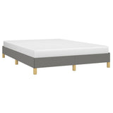 Bed Frame without Mattress Dark Grey 135x190 cm Double Double Fabric 349834