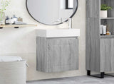 Bathroom Vanity Unit with Tap Grey Sonoma 45.5 x 22.5 x 84 cm 889477