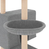 Cat Tree with Sisal Scratching Posts Light Grey 143 cm 171730