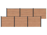 Fence Set 6 pcs 1045 x 186 cm WPC and Aluminium Brown 3429380
