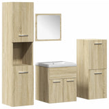 5 Piece Bathroom Furniture Set Sonoma Oak Engineered Wood 3325001
