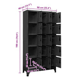 Locker Cabinet Anthracite 90x40x180 cm Steel 339823