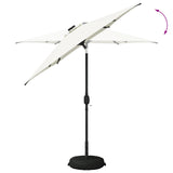Garden Parasol with LED Lights and Base 230 x 230 cm Polyester 42036249