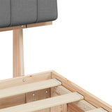 Bed Frame with Upholstered Headboard Light Grey 75 x 190 cm 877529