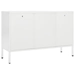 ZNTS Sideboard White 105x35x70 cm Steel and Tempered Glass 336077