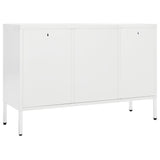 ZNTS Sideboard White 105x35x70 cm Steel and Tempered Glass 336077