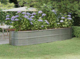 Garden Raised Bed Galvanised Steel 296x80x68 cm Silver 318962
