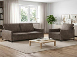 Sofa Set 2 pcs Dark Grey Faux Suede Fabric 3433124