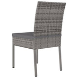 Dining Chair Set of 4 Grey Poly Rattan Standard Light Weight 317169