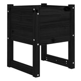 Planters 2 pcs Black 40x40x52.5 cm Solid Wood Pine 822116