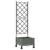 Garden Planter with Trellis&Wheels Light Grey PP 3422937