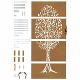 Garden Gate 85x175 cm Corten Steel Tree Design 153212