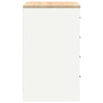 ZNTS Garage Storage Cabinet White 60x51x85 cm Solid Wood Pine 860598