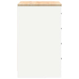 ZNTS Garage Storage Cabinet White 60x51x85 cm Solid Wood Pine 860598