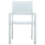 Garden Chair Set of 4 White Plastic Standard Light Weight 47888