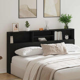 Headboard Cabinet Black Oak 200 x 19 x 103.5 cm Engineered Wood 862755