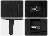 Sideboard Black Oak 69.5 x 34 x 90 cm Engineered Wood and Iron 881638