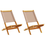 Garden Chairs 2 pcs Taupe Solid Wood Acacia and Fabric 367692