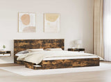Bed Frame with Drawer Smoked Oak 180 x 200 cm Engineer Wood 3411093