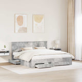 Bed Frame Concrete Grey 180 x 200 cm Engineered Wood 3408232