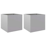 Planters 2 pcs Silver 49x47x46 cm Galvanised Steel 841570