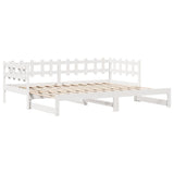 Daybed with Trundle and Drawers without Mattress White 90x190 cm Single 3302254