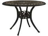 78 cm Round Garden Dining Table with Parasol Hole Antique Cast Aluminium Outdoor Table Only, Bronze T3398P328061