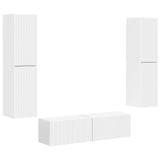 TV Cabinet Set 6 pcs White Engineered Wood 3409123
