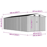 Garden Shed 257x580x181 cm Metal Green 143352