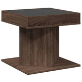 Coffee Table with LED Brown Oak 50x50x45 cm Engineered Wood 847566