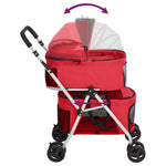2-Layers Folding Dog Stroller Red 83x48x97 cm Oxford Fabric 172206