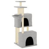 Cat Tree with Sisal Scratching Posts Light Grey 122 cm 172053