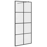 151034 Walk-in Shower Wall with Clear ESG Glass 90x195 cm Black