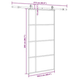 Sliding Door with Hardware Set Black 102,5x205 cm ESG Glass 3375952