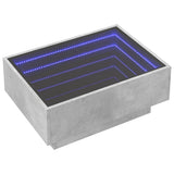 Coffee Table with LED Concrete Grey 70x50x30 cm Engineered Wood 847514