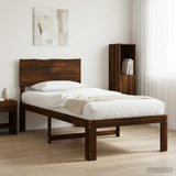 Single Bed Frame with Headboard ROSTOCK Dark Brown 80 x 200 cm 903326