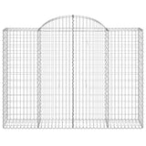 Arched Gabion Baskets 10 pcs 200x50x140/160 cm Galvanised Iron 3146370