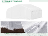 Walk-In Polytunnel Greenhouse Warm House Garden Tunnel Shelter Plant Shed with Door and Windows, T3398P318739