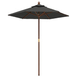 Garden Parasol with Wooden Pole Anthracite 196x231 cm 363161