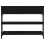 Console Table Black Oak 100 x 25 x 75 cm Engineered Wood 863513